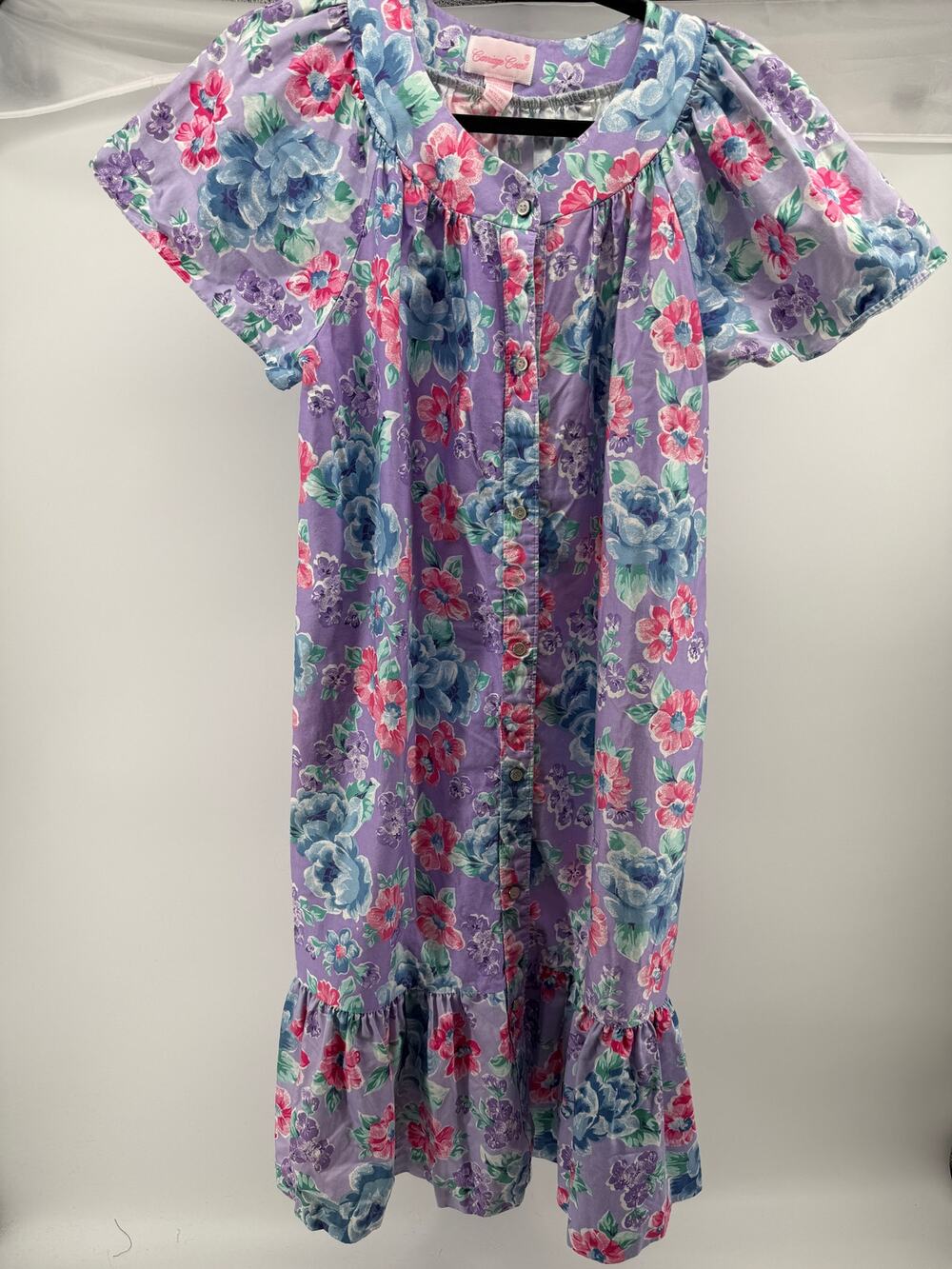 Carriage Court Floral Cottagecore House Dress Button Front Cotton M